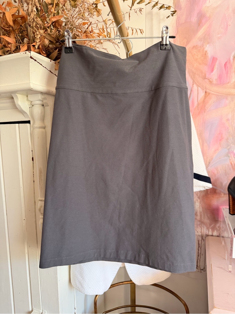 Eileen Fisher Slate Gray A-Line Skirt